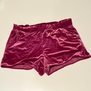 Fabletics Velour Velvet Tessa Lounge Shorts Magenta Pink XL